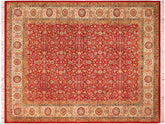 handmade Traditional Regular Red Beige Hand Knotted RECTANGLE 100% WOOL area rug 8x10